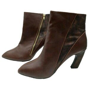 Bellini Womens Cirque Brown Zip Up Ankle Boots Shoes 12 Medium